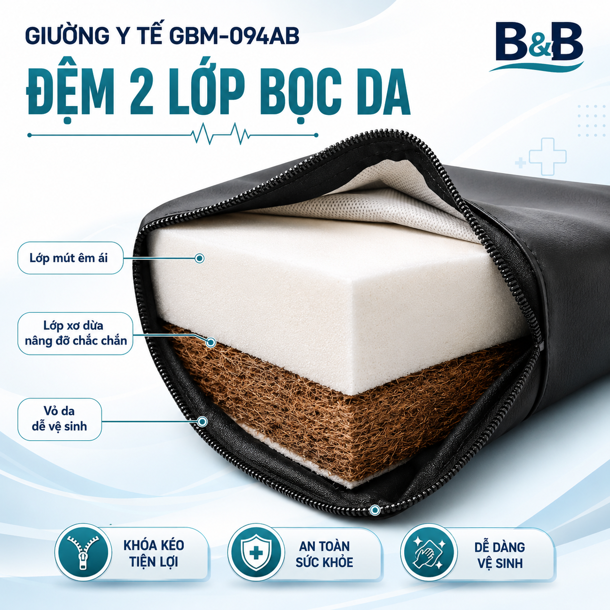 Đệm hai lớp chống thấm của giường GBM-094AB
